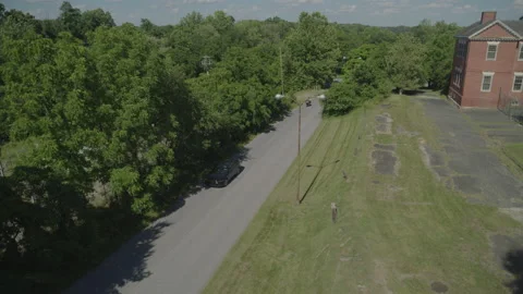 Motorcycle Cop Pulls over a Sports Car on a Country Road Video stock 222005964