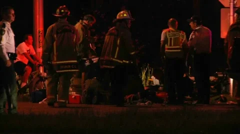 Motorcycle Crash CPR In Progress #2 Stock Footage 937799