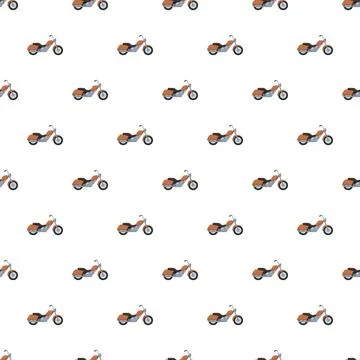 Motorcycle cruiser flat style seamless pattern background Stock Illustration