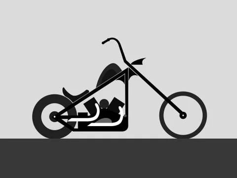 Motorcycle  custom chopper Stock Illustration