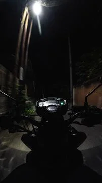 Motorcycle Dashboard at Night Stock Photos