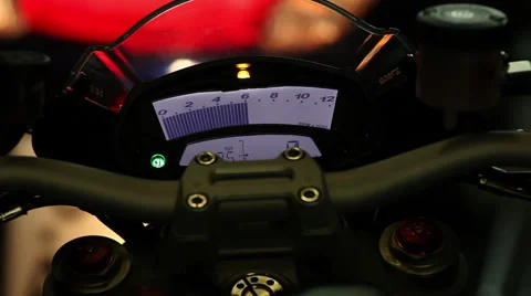 Motorcycle dashboart start Stock Footage 55452607
