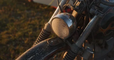 Motorcycle at dawn Stock Footage 232136859