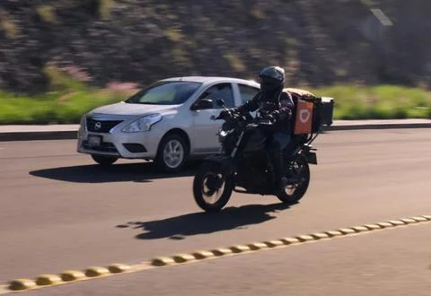 Motorcycle Delivery 스톡 사진