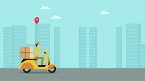 Motorcycle Delivery Service Stock Footage 218612593
