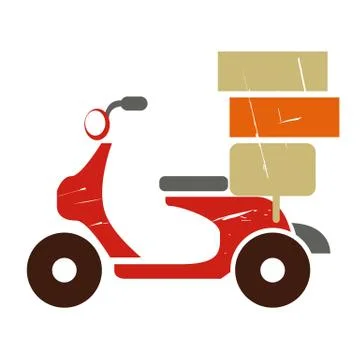Motorcycle, delivery shipping Stock Illustration