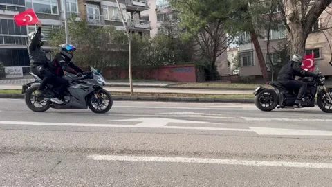 Motorcycle delivery workers protest during city strike Stock Footage 327797088
