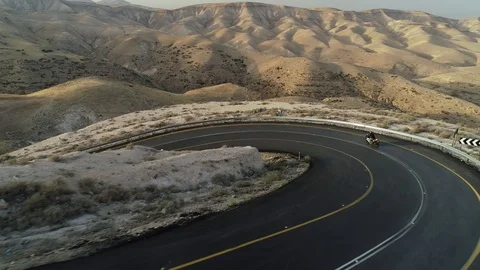 Motorcycle on Desert Roads Stock Footage 91627706