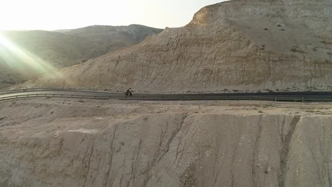 Motorcycle on Desert Roads Stock-Footage 91630593