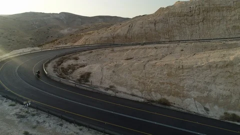 Motorcycle on Desert Roads Stock-Footage 91630691