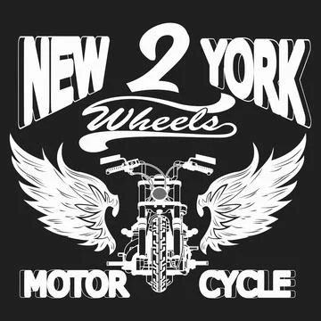 Motorcycle design for tee. Stock Illustration