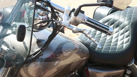 Motorcycle details close up view. Stock Footage 155979467
