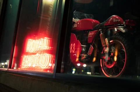 Motorcycle on display Stock Photos