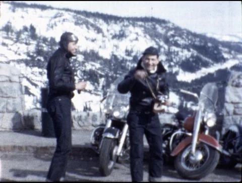 Motorcycle, Donner trip 1956 #2 Stock Footage 88677596