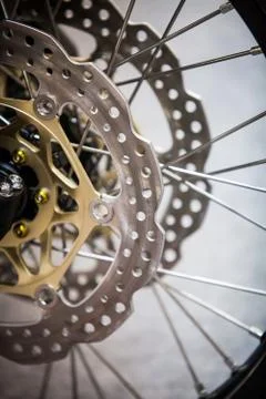 Motorcycle double disk brake Stock Photos