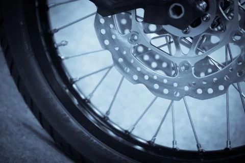 Motorcycle double disk brake Stock Photos