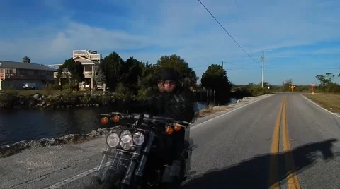 Motorcycle drives by really close Stock-Footage 45290790