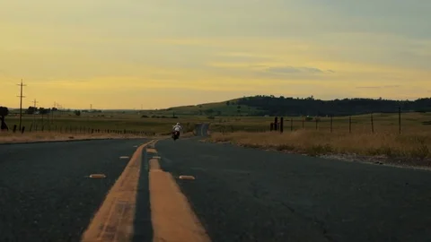 Motorcycle Driving Away Stockbeeldmateriaal 73753802