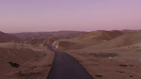 Motorcycle Drone Shot in the Desert Stock Footage 72128188