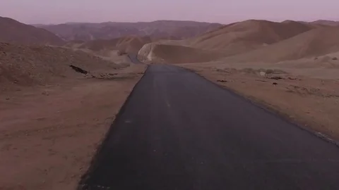 Motorcycle Drone Shot in the Desert Stock Footage 72128444