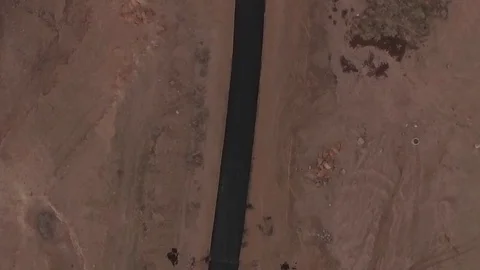 Motorcycle Drone Shot in the Desert Stock Footage 72128687