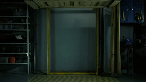 Motorcycle on the elevator Stock Footage 147554195