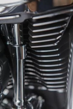 A motorcycle engine close up detail background Stock Photos