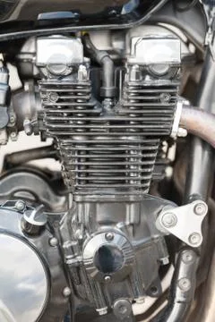 Motorcycle engine close-up Stock Photos