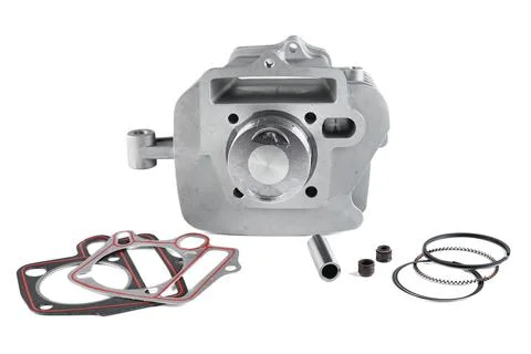 Motorcycle engine cylinder kit with piston piston rings gaskets and pin ass.. Stock Photos