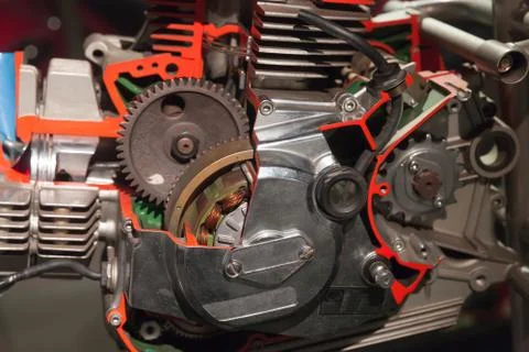Motorcycle engine, electric generator model 스톡 사진