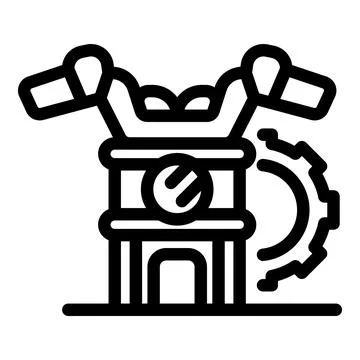 Motorcycle engine with gear and handlebars, repair and maintenance concept イラスト素材