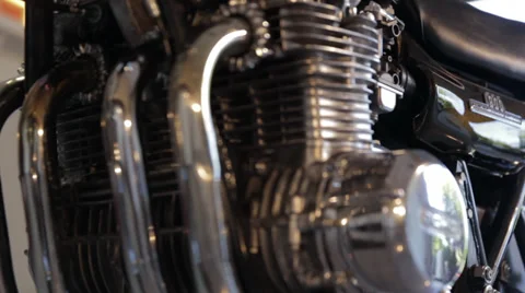 Motorcycle Engine Kawasaki 900 Stock Footage 34335260