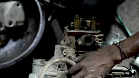 Motorcycle Engine Part Repair Close-up Footage with sharpness quality Stock Footage 316578988