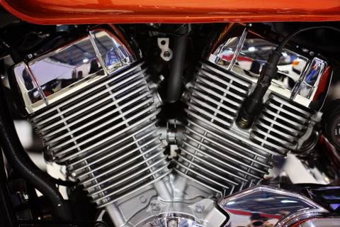 Motorcycle engine 库存照片