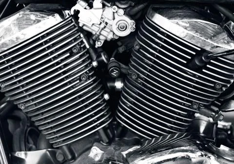 Motorcycle engine. Stock Photos