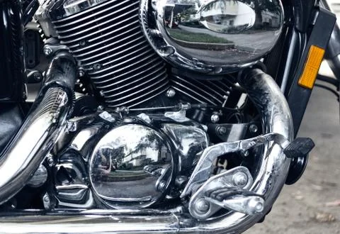 Motorcycle engine. Stock Photos