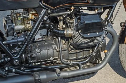 Motorcycle engine Stock Photos