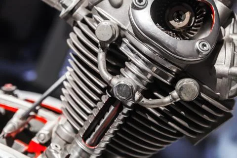 Motorcycle engine single cylinder Foto stock