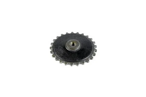 Motorcycle engine steel timing chain sprocket wheel with inner thread on whit Stock Photos