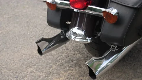 Motorcycle Exhaust Pipe Stock Footage 134207029