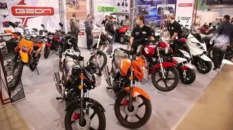 Motorcycle exhibition 2 Stock-Footage 22115109