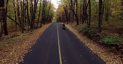 Motorcycle on a Fall Day 스톡 동영상 77724520