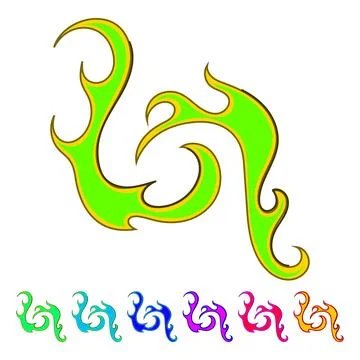 Motorcycle flame decal vector cartoon graphic Stock Illustration