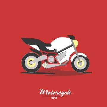 Motorcycle flat design icon Stock Illustration