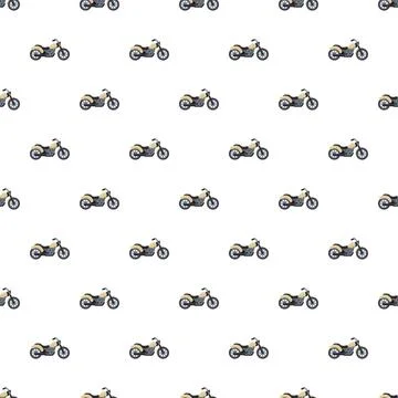 Motorcycle flat design pattern on a white background イラスト素材