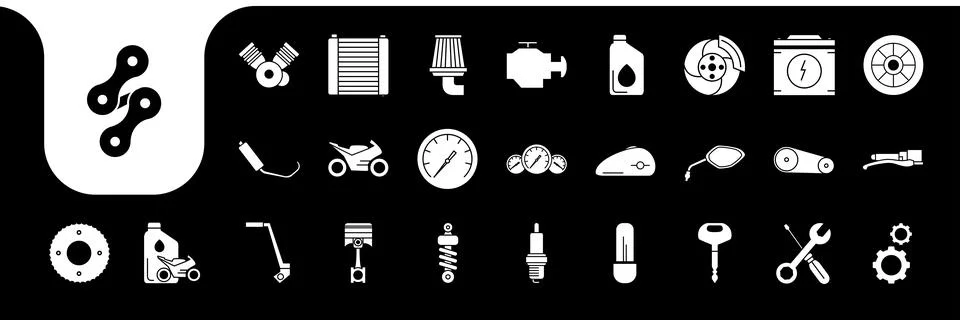 Motorcycle flat minimal icon set logo design vector Stock Illustration