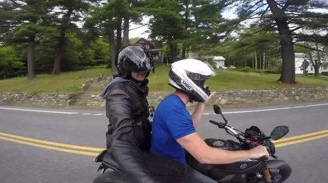 Motorcycle friends having fun Stock Footage 56566019