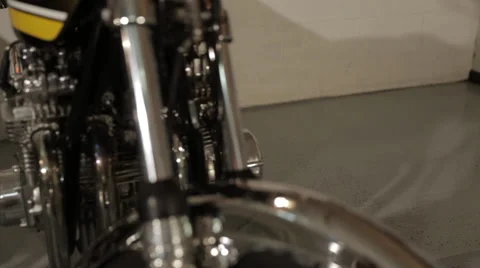 Motorcycle front end forks Stock Footage 34333610