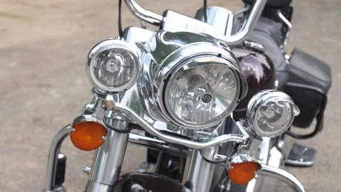 Motorcycle Front Lights Stock Footage 134207085
