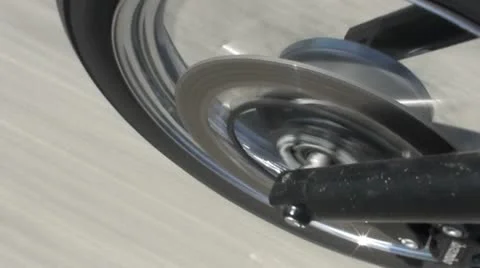 Motorcycle front tyre going straight - HD 1920 PAL Stock Footage 10878011